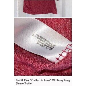 Old Navy Women’s Pink T-shirt Heart Peace Love Size Large